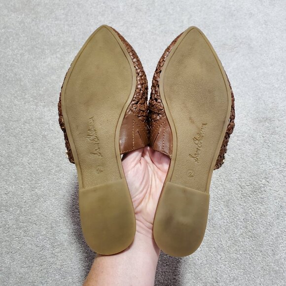 SAM EDELMAN Natalya Woven Leather Mules Clogs Rattan Raffia Brown Women's 7.5 - Picture 9 of 11